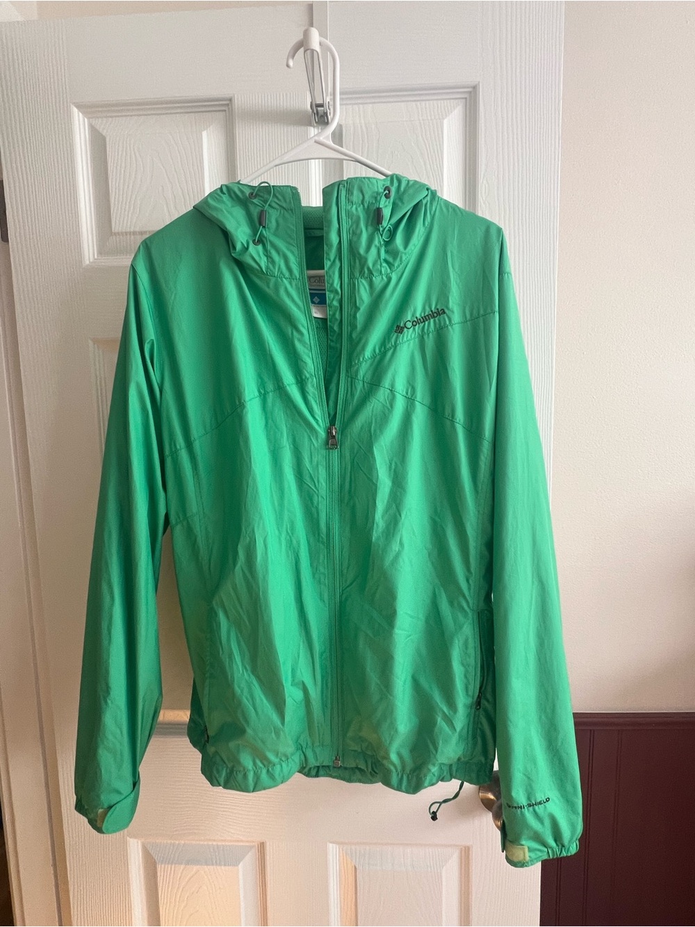 Columbia Teal Green Omni-Shield Hooded Windbreaker